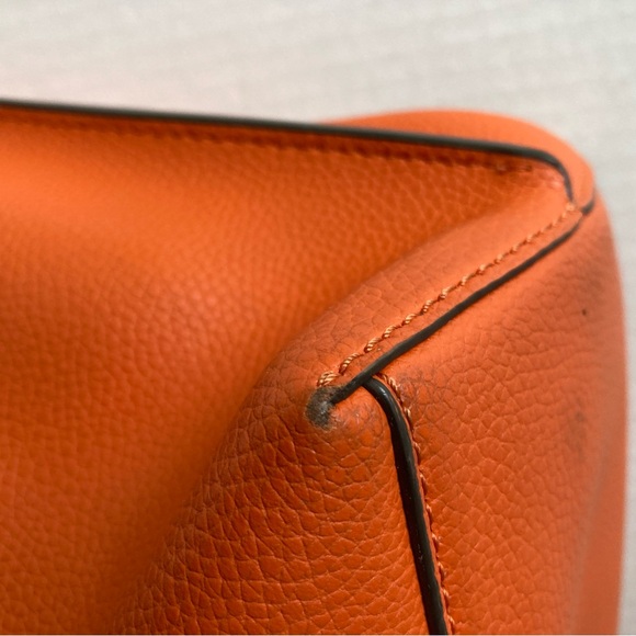 Tory Burch perry triple compartment tote color: canyon orange/ green - Picture 5 of 16